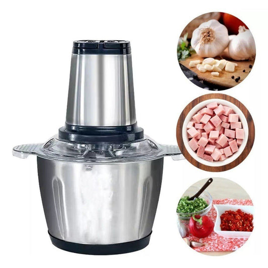 Processador e Triturador de Alimentos Elétrico Grande 2 Litros - Carnes, Grãos e Vegetais